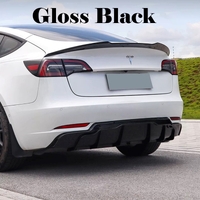 Gloss Black Aftermarket Style Rear Spoiler Stick-On For Tesla Model 3 2014-2024 