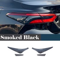 Set 4Pcs Smoked Black Aftermarket Taillight Covers 4pcs Stick-On For Toyota Camry 2018-2024 Ascent Ascent Sport SL SX