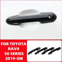 Set 4pcs Carbon Fibre Look Door Handle Covers For Toyota RAV4 50 Series 2020-ON GX GXL Cruiser Edge