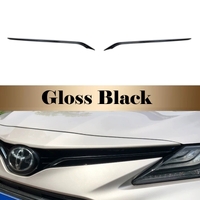 Gloss Black Front Grille Moulding Trims Stick-On For Toyota Camry 2021-2024 Ascent